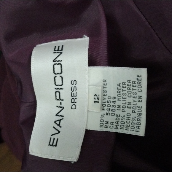 Evan Picone Burgundy Women's Dress Draper's in the Back of Nape Size 12 - Picture 3 of 3